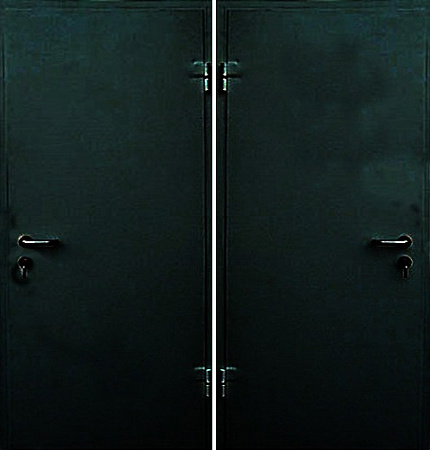 Металлическая дверь с простым окрасом с 2-х сторон